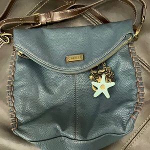 CHALA CHARMING CROSSBODY - Navy with metal turtle charm.
